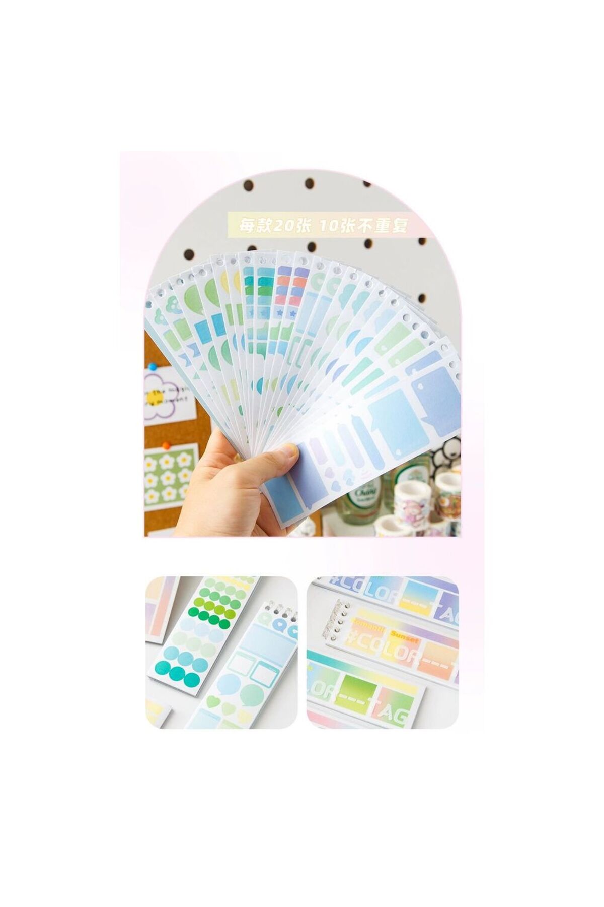 W2-20 sayfa tag washi sticker kitabi - Numara : 1