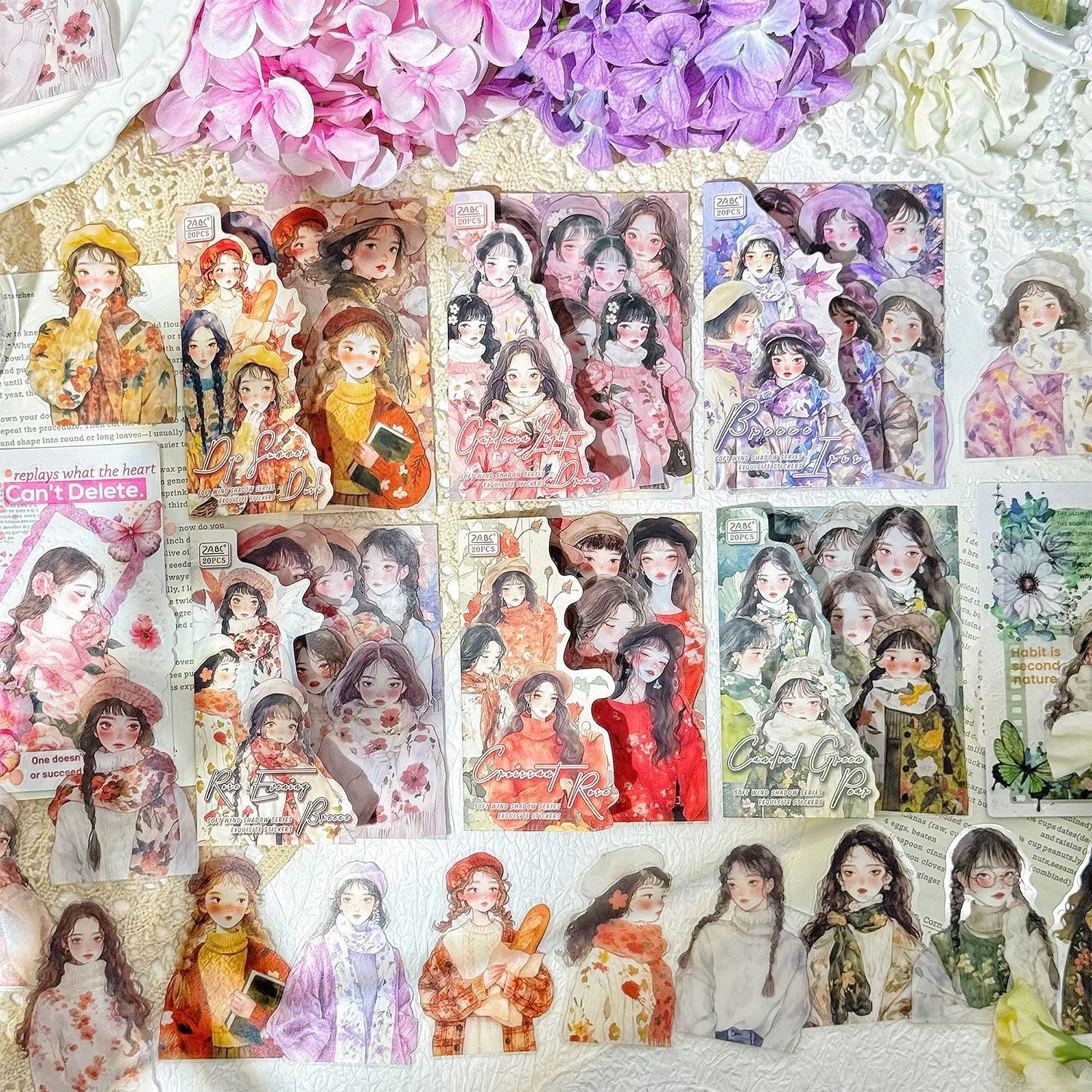 B27-66x80 mm 20 adet kırmızı temalı kızlar