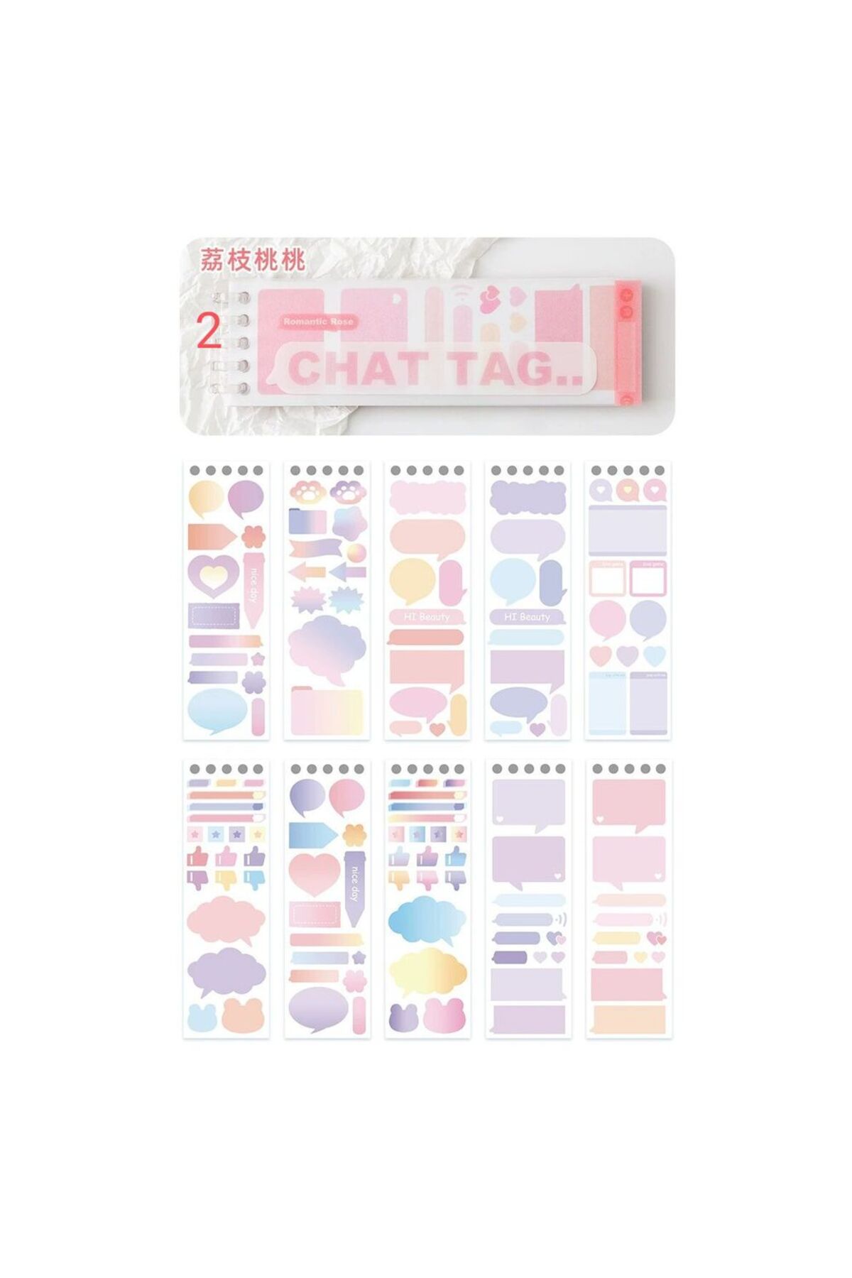 W2-20 sayfa tag washi sticker kitabi - Numara : 1