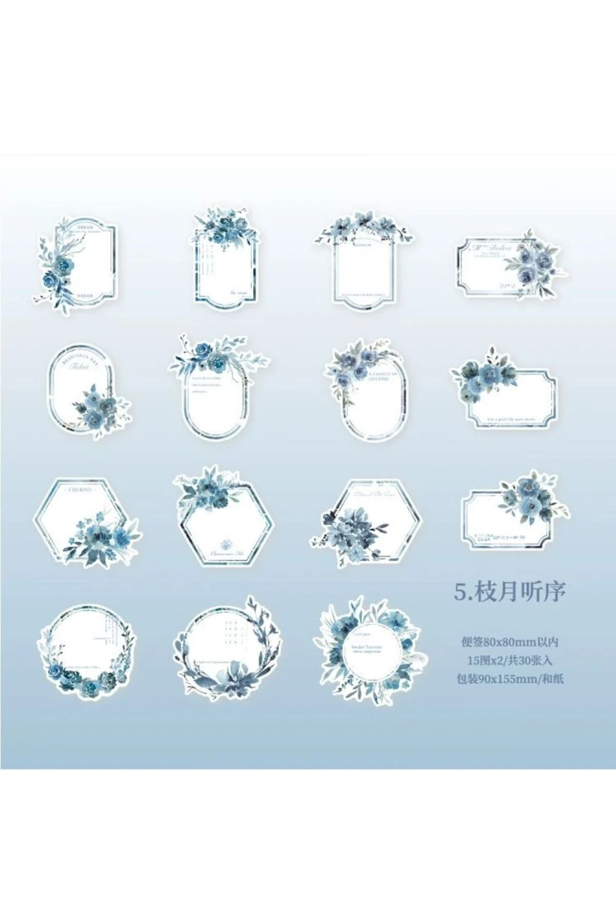 O5-Fırsat urun 30 adet label washi sticker - Numara : 6