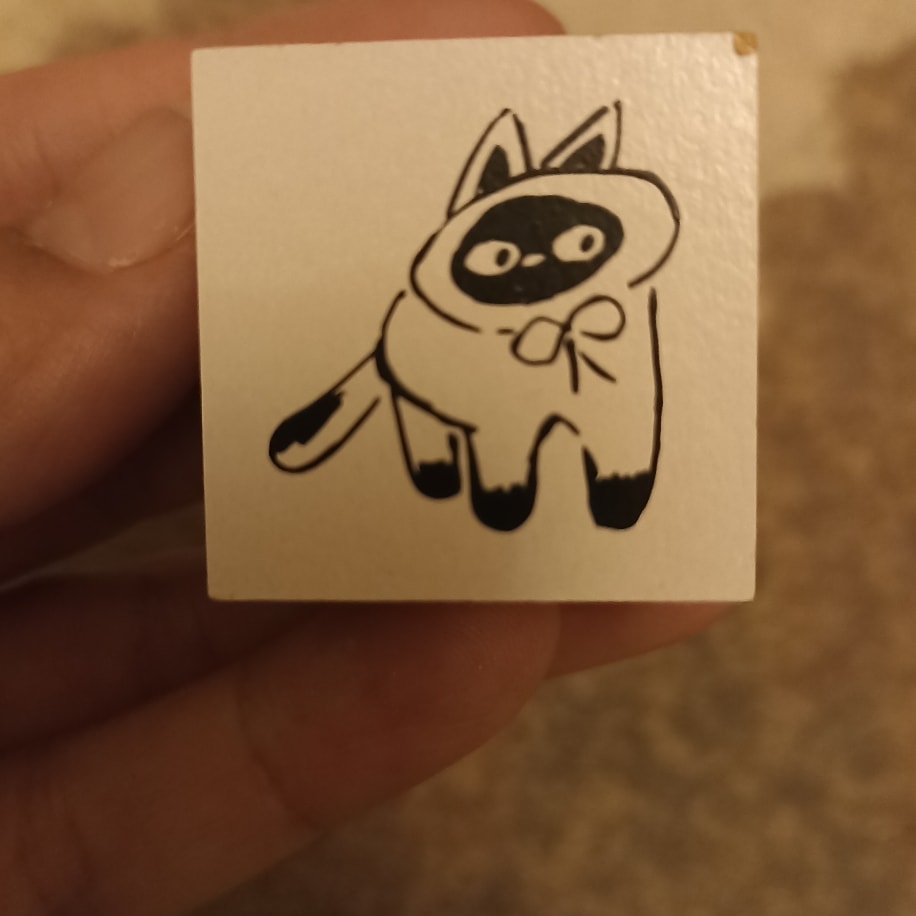 A10-Ours studio kedi ahsap stamp