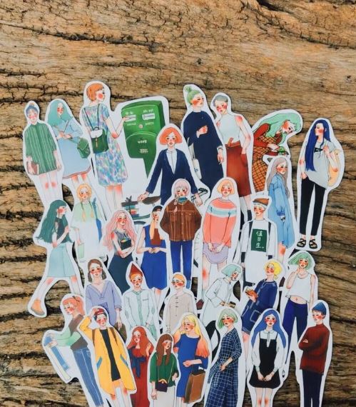 S25-La dolce vita 30 adet  A faraway journey tin box sticker set