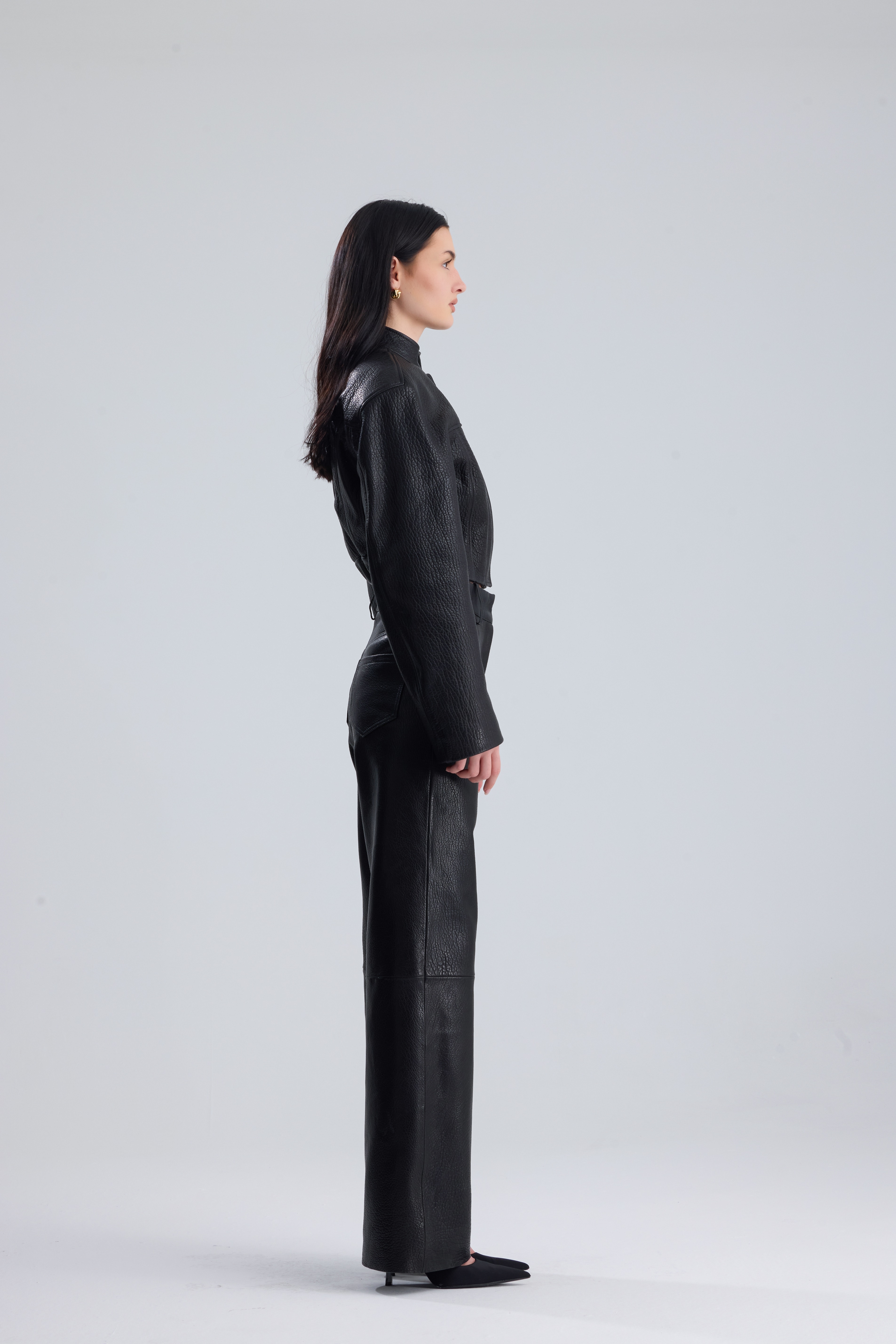 Black Darcy Structured Leather Set