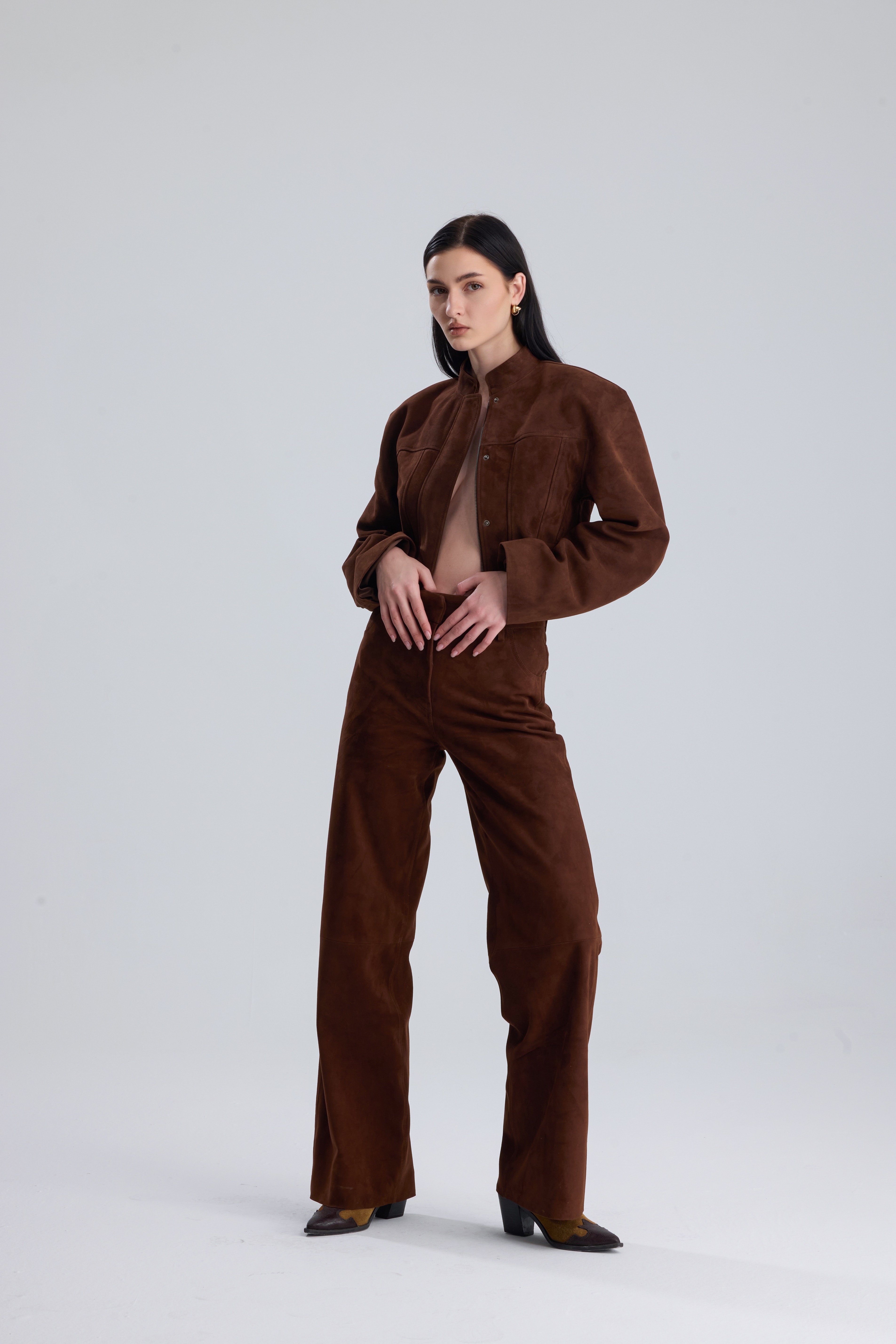 Mocha Darcy  Structured Suede Set