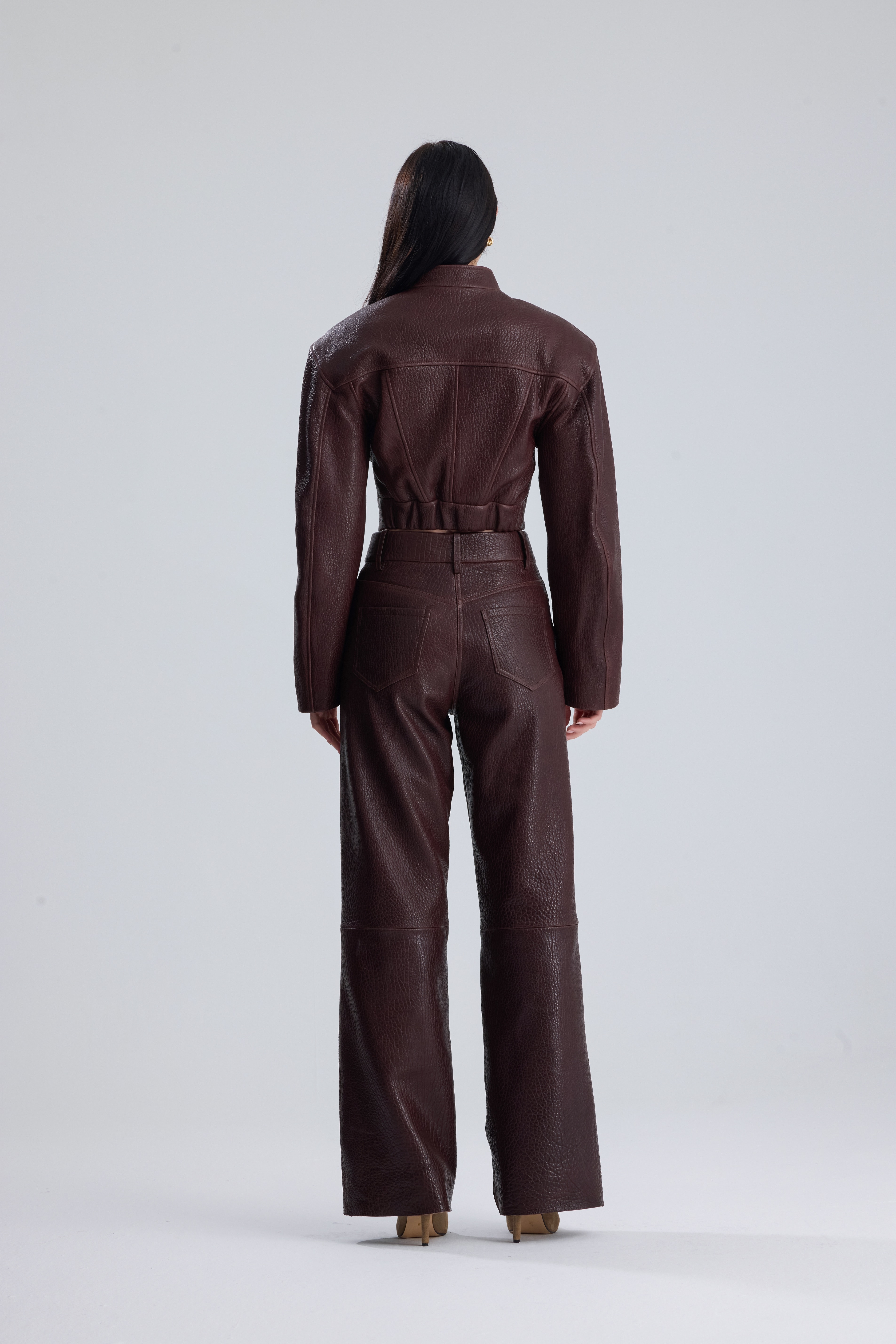 Brown Darcy Structured Leather Set