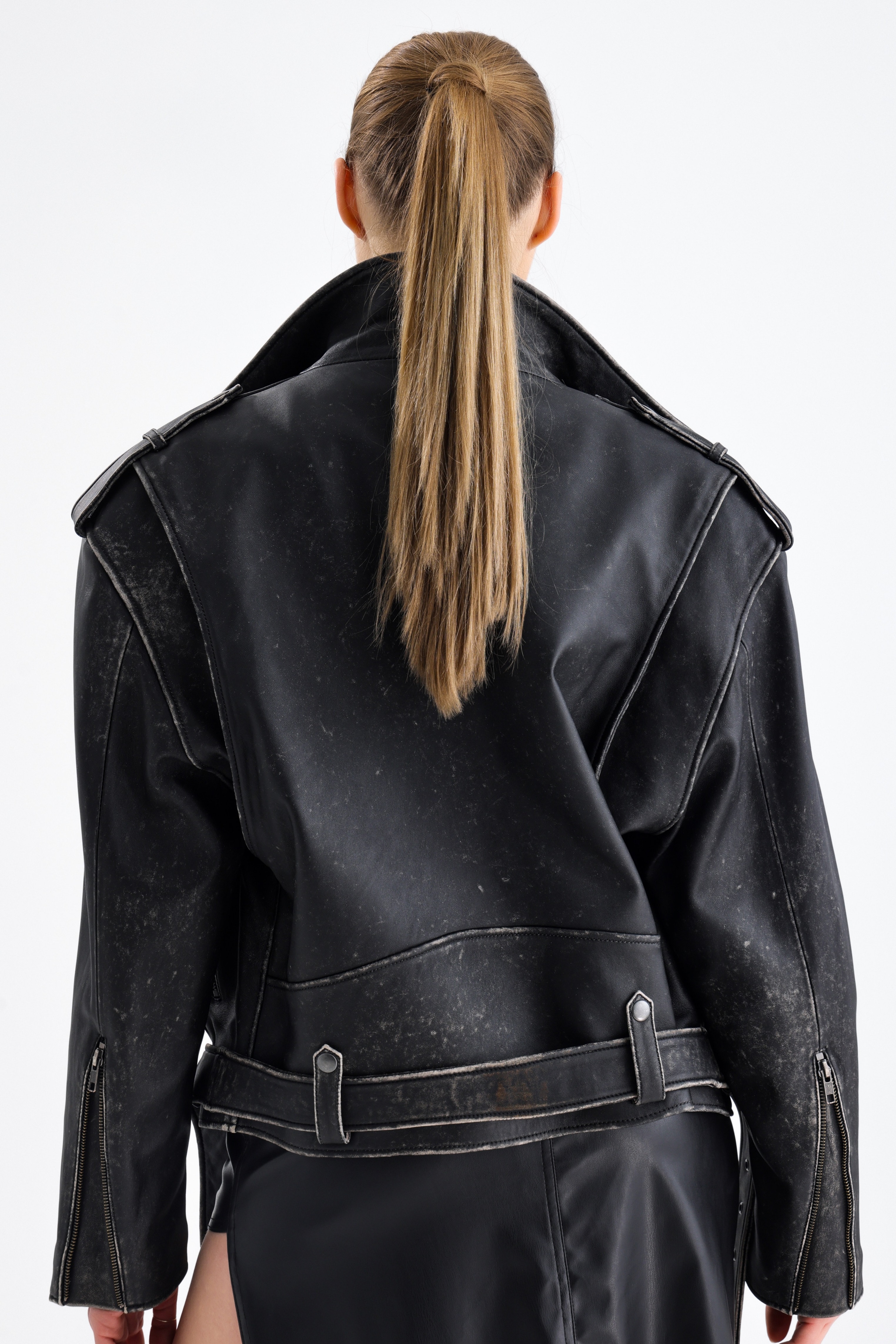 Patina Long Leather Jacket