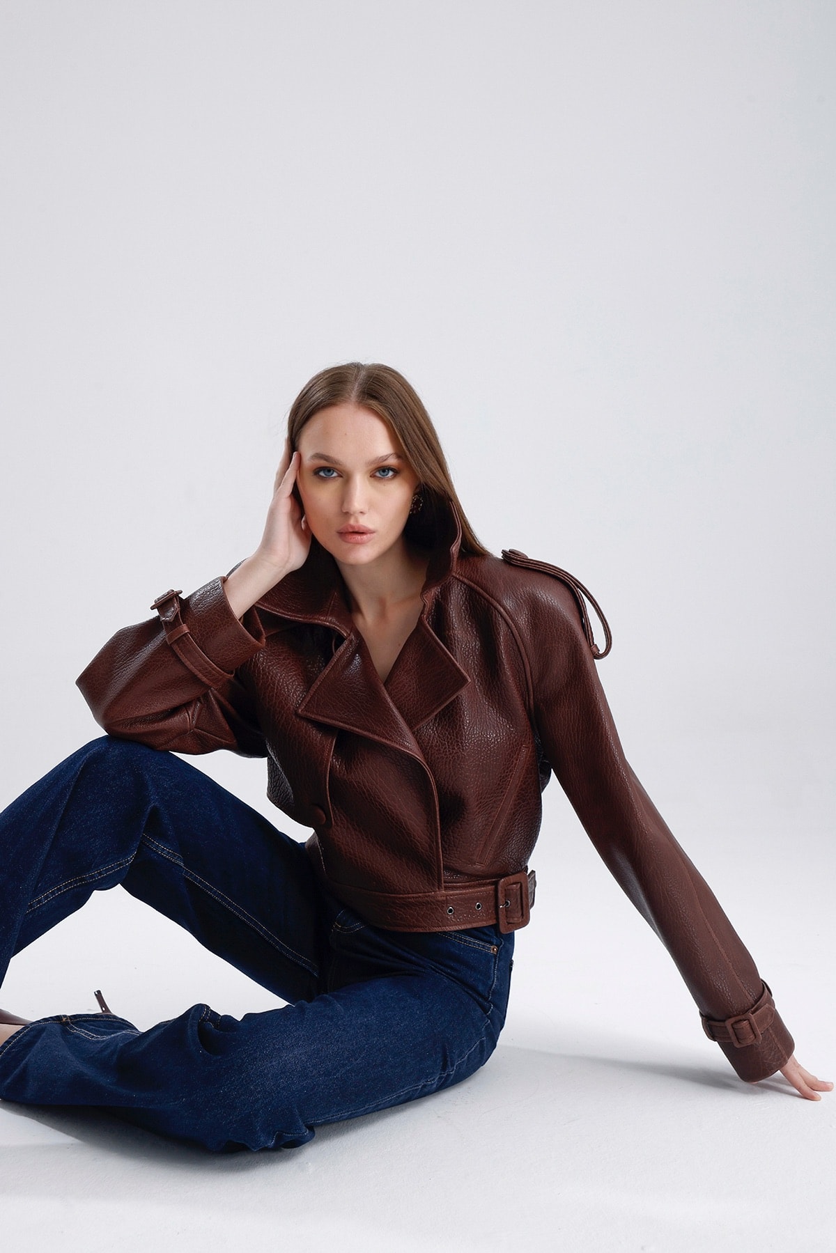 Carrie Brown Leather Jacket