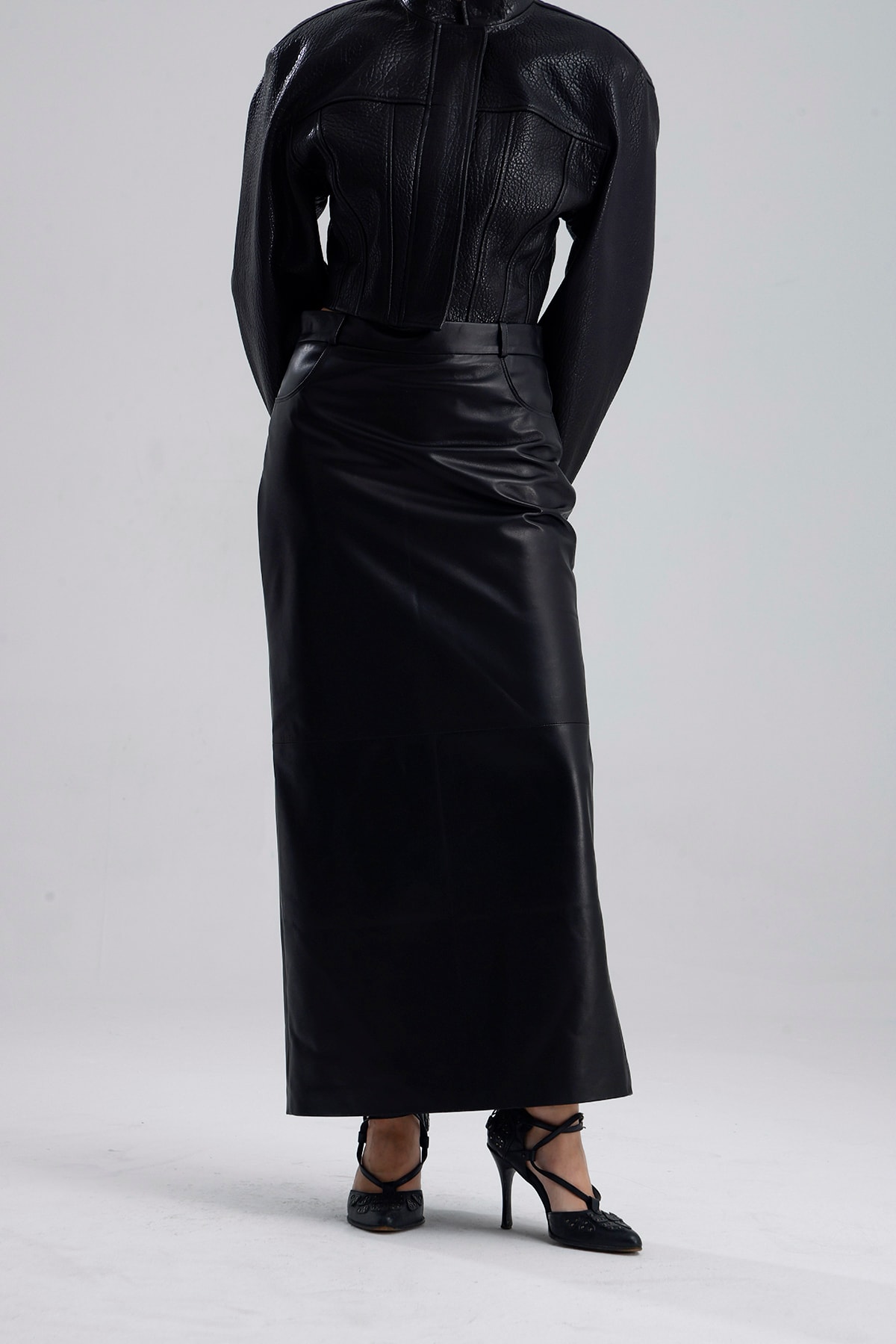 Belluci Maxi  Leather Skirt