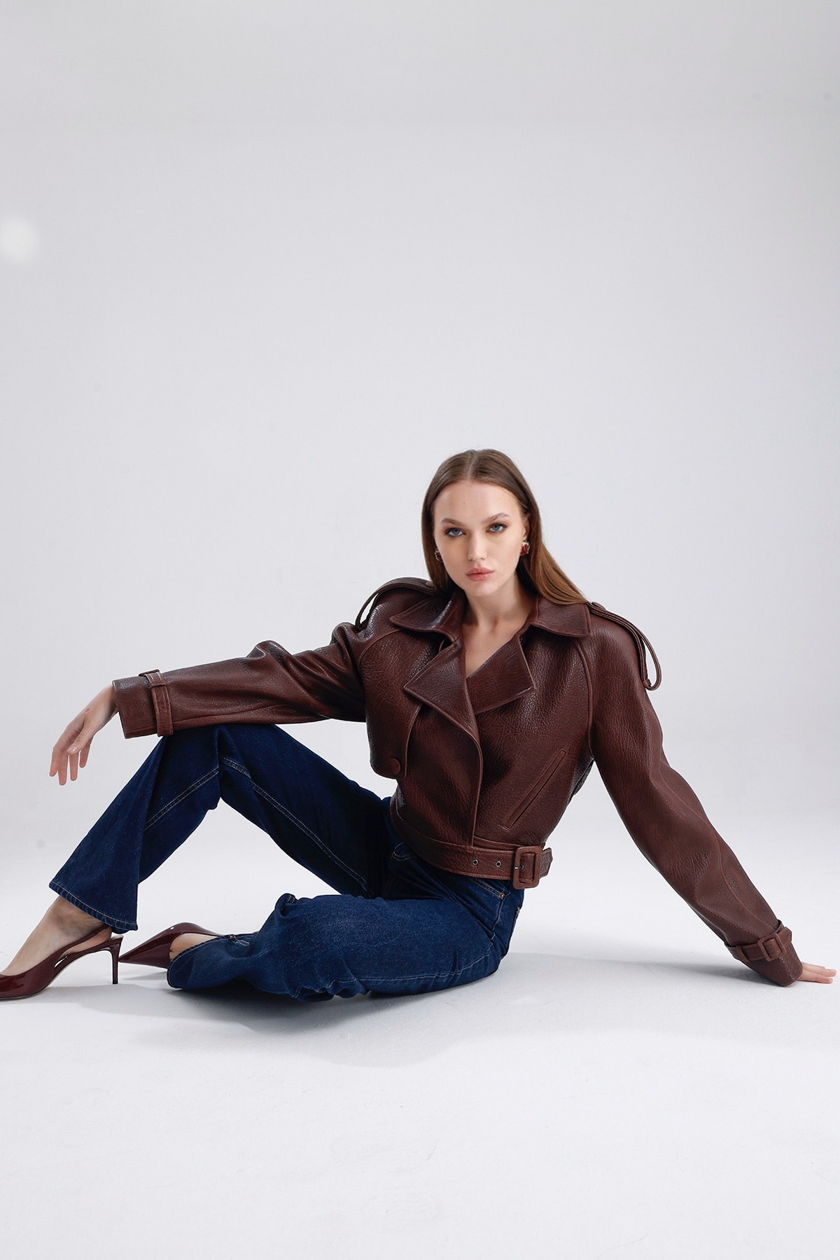 Carrie Brown Leather Jacket