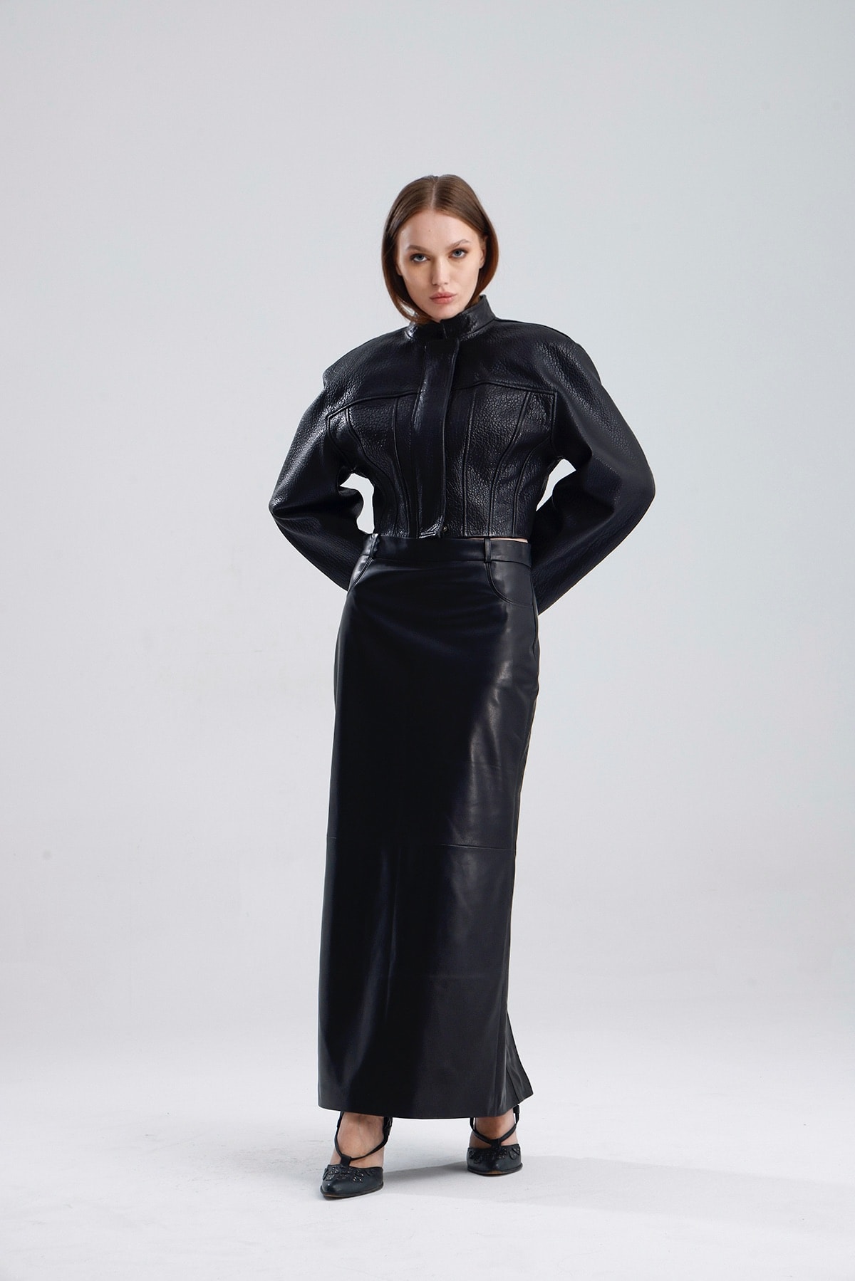 Belluci Maxi  Leather Skirt