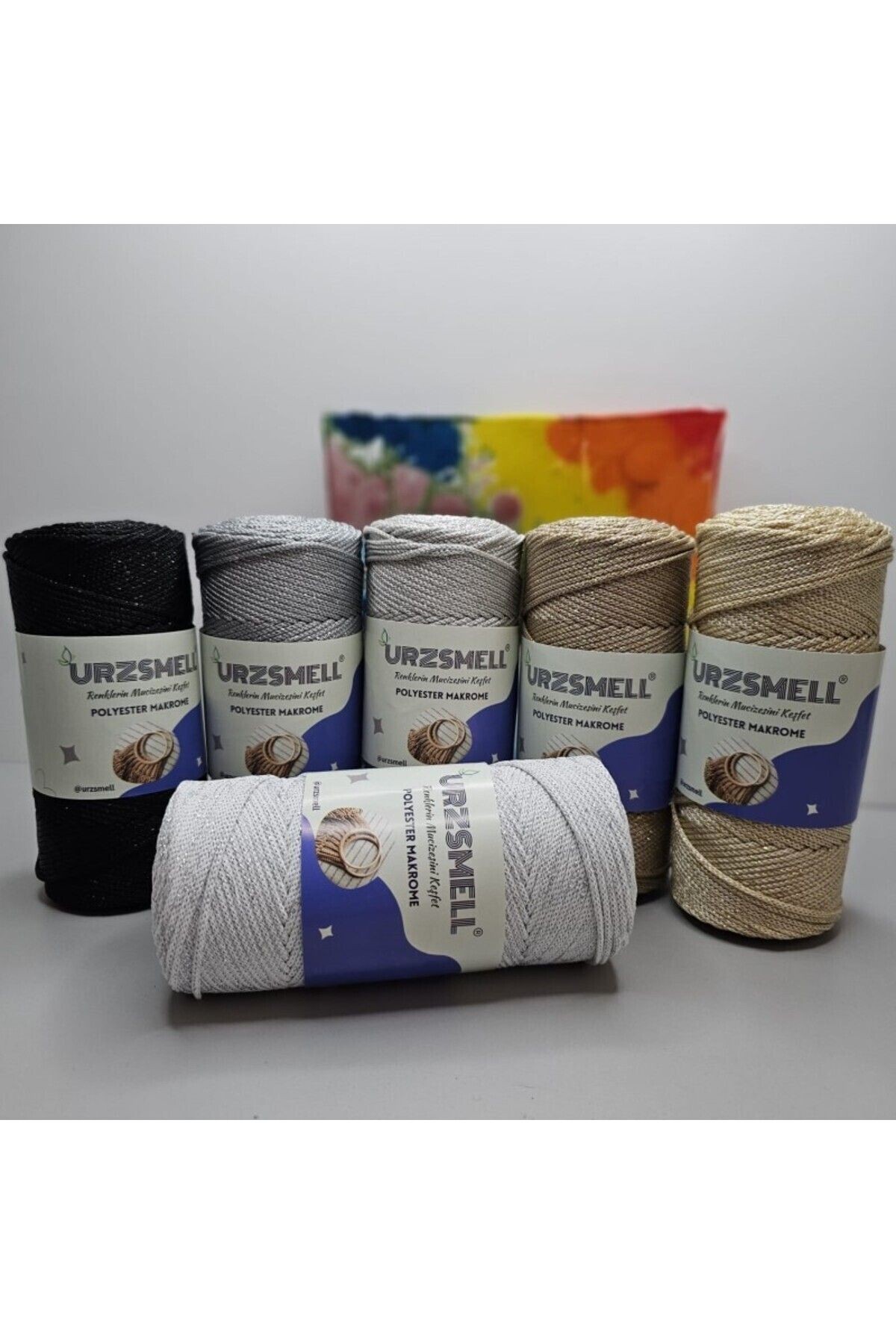 Simli Polyester Makrome 200gr, 250mt, 4 No. Iplik Supla, Çanta Ve Aksesuar Ipliği