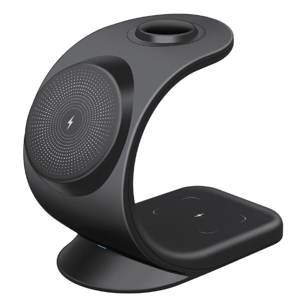The Wlue 3'ü 1 Arada Kablosuz Şarj Standı, MagSafe Uyumlu,15W, iPhone, Android Telefon Apple Watch Uyumlu
