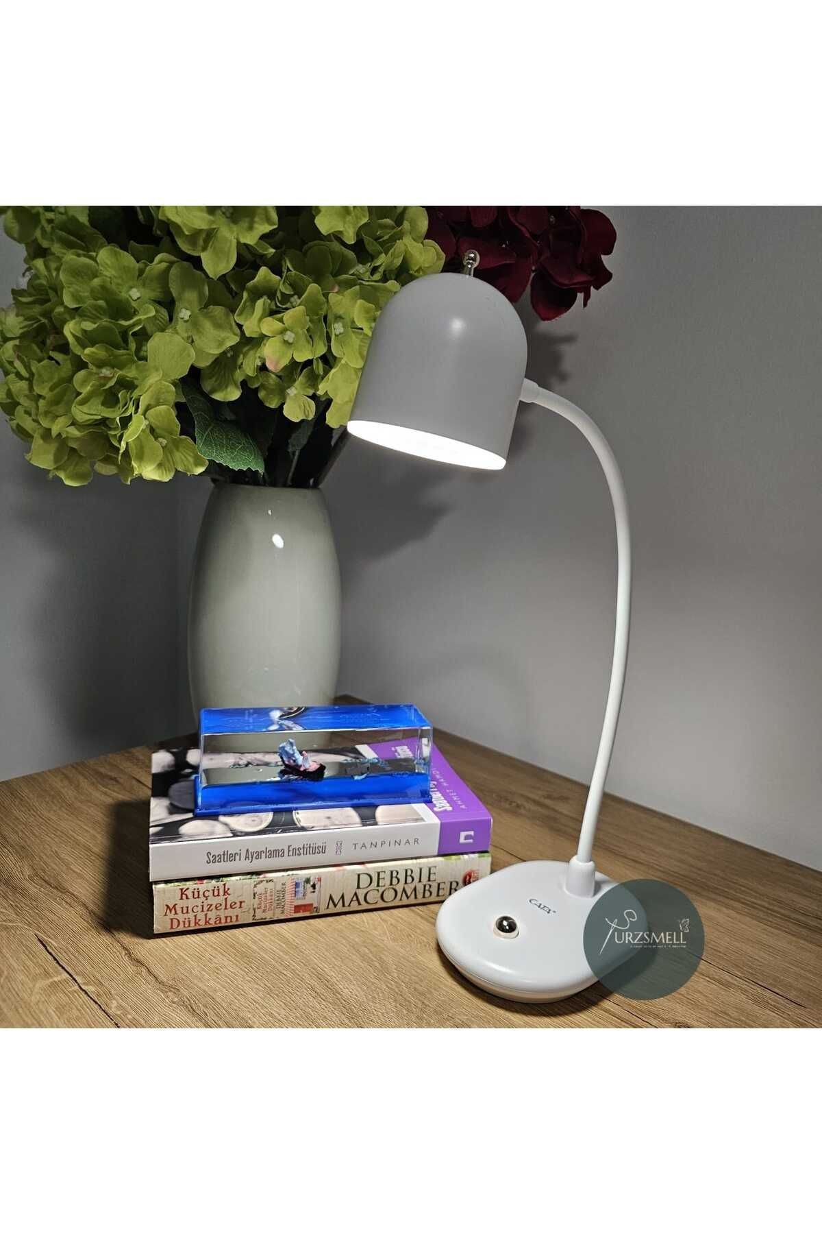 Şarjlı Dokunmatik Led Çalışma Okuma Işığı Flexible Masa Lambası Işık Ayarlanabilir Beyaz 8440