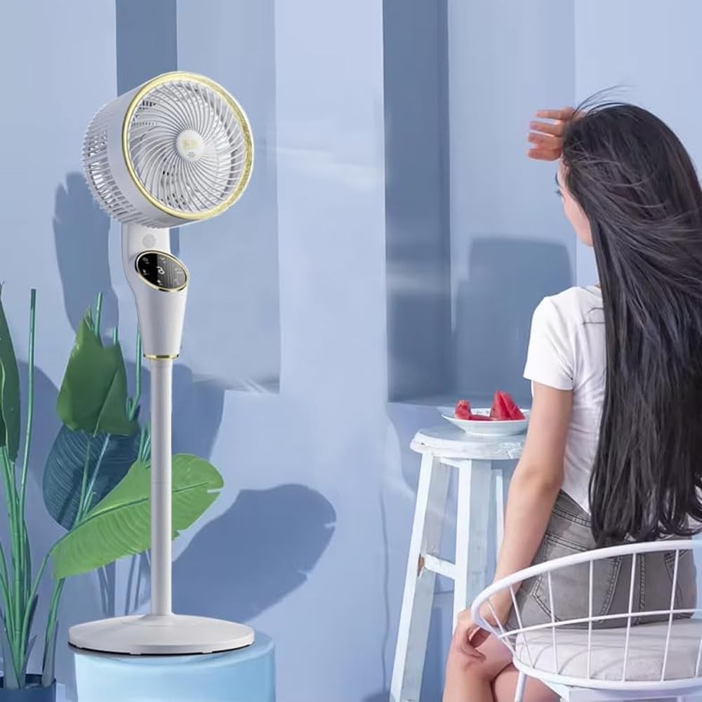 The Wlue Uzaktan Kumandalı Sessiz Vantilatör / 360° Salınım / 8 Kademe Hız Ayarı/Uyku ve Rüzgar Modu