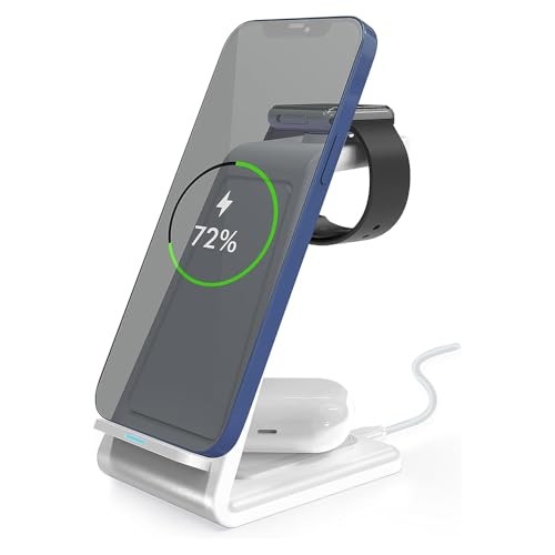 The Wlue 3'ü 1 Arada 20W Kablosuz Şarj Standı Wireless Şarj iPhone ve Apple Watch Saatler için Şarj İstasyonu