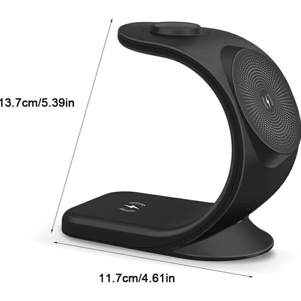 The Wlue 3'ü 1 Arada Kablosuz Şarj Standı, MagSafe Uyumlu,15W, iPhone, Android Telefon Apple Watch Uyumlu