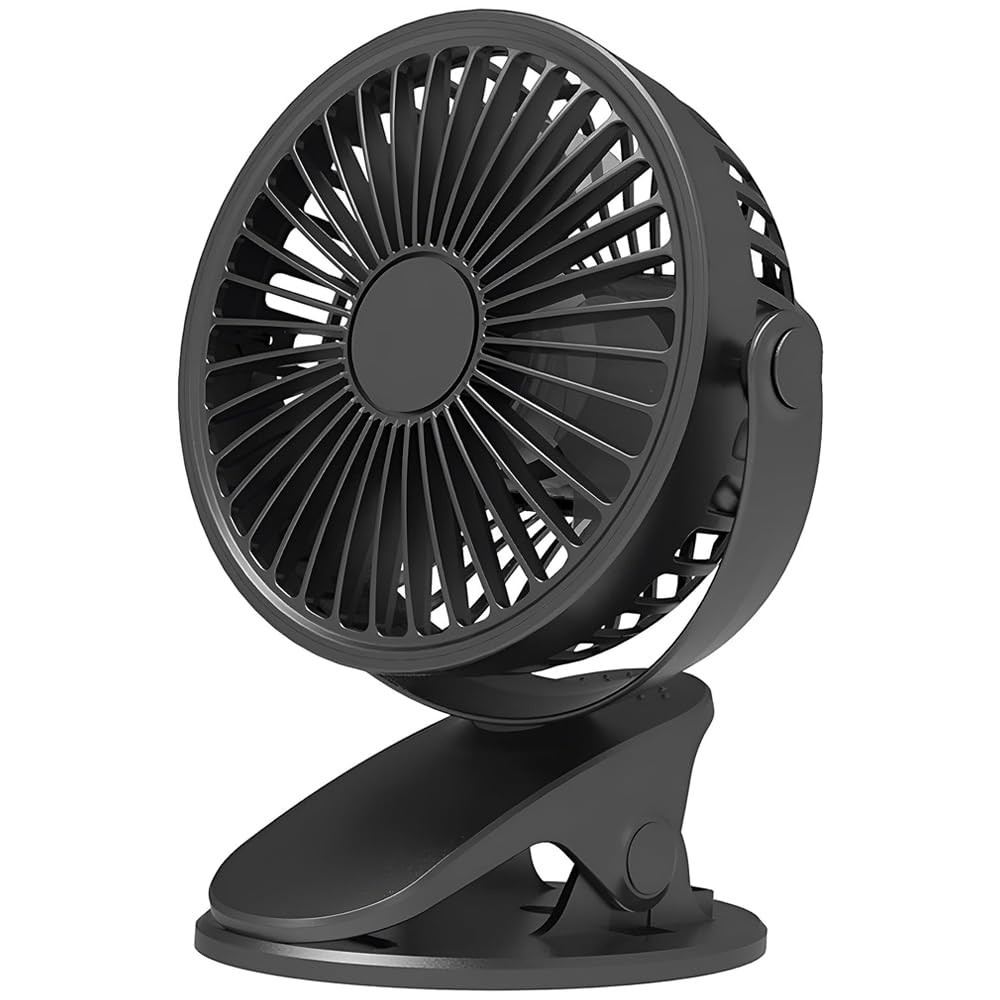 The Wlue Şarjlı Mini Vantilatör/Klipsli 360 Derece Dönebilen Portatif Fan Soğutucu / 3 Kademeli