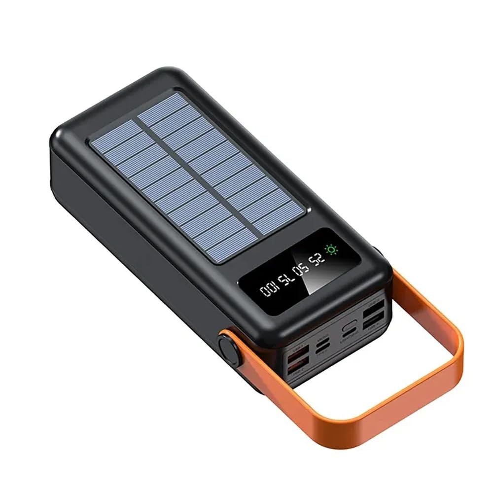 The Wlue Solar Powerbank, 50000 mAh, LCD Ekranlı, Işıklı, Hızlı Şarj, Kamp için