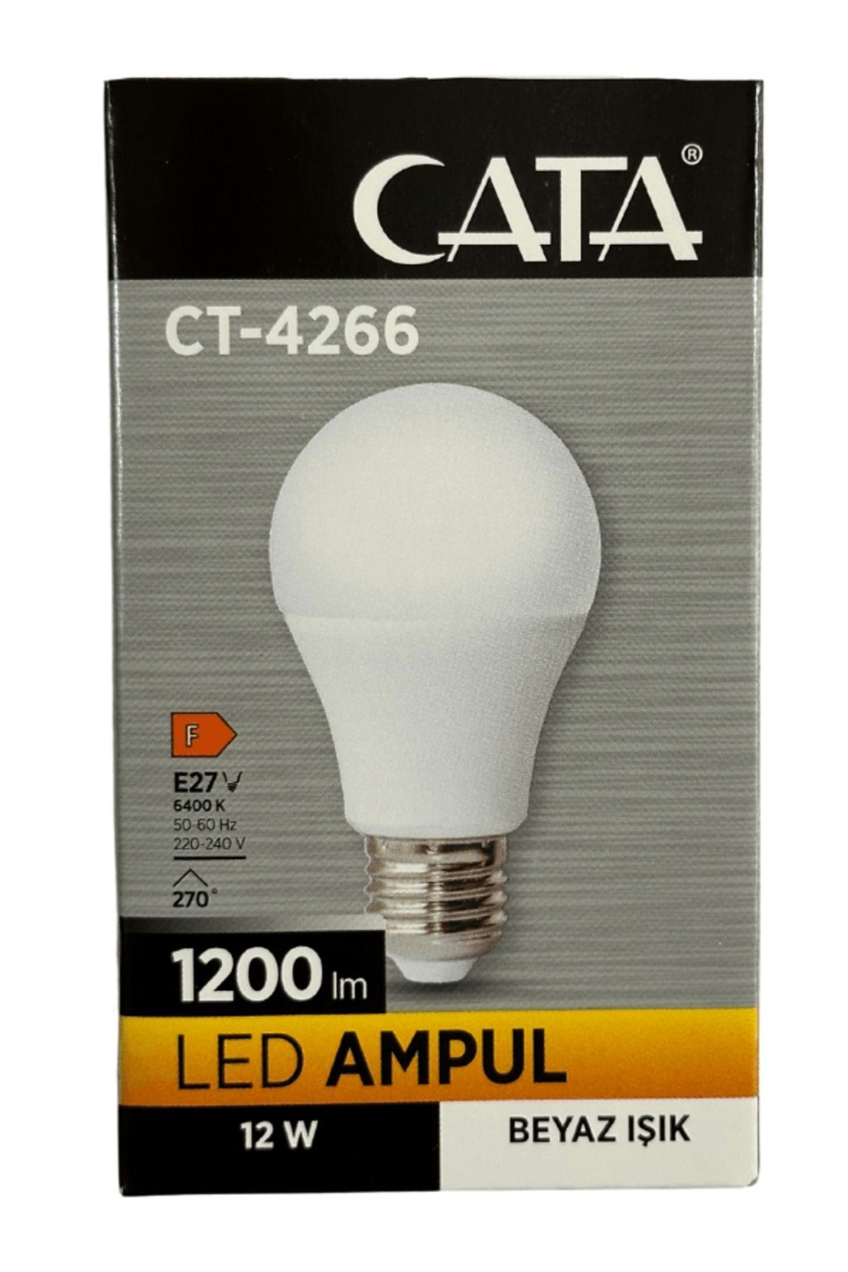 CT-4266 12W 6400K (Beyaz Işık) E27 Duylu Led Ampul (10 Adet)