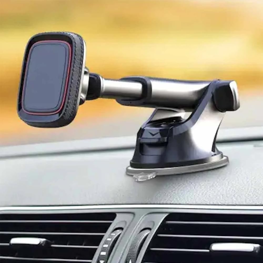 The Wlue Araç İçi Telefon Tutucu, Vantuzlu ve Mıknatıslı, 360° Dönebilen, Uzayabilen Tasarım