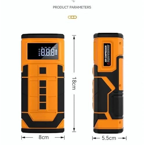 Kablosuz Şarjlı Taşınabilir Araç Akü Start 8000 mAh 14.8V Powerbank Destekli Oto Hava Kompresörü