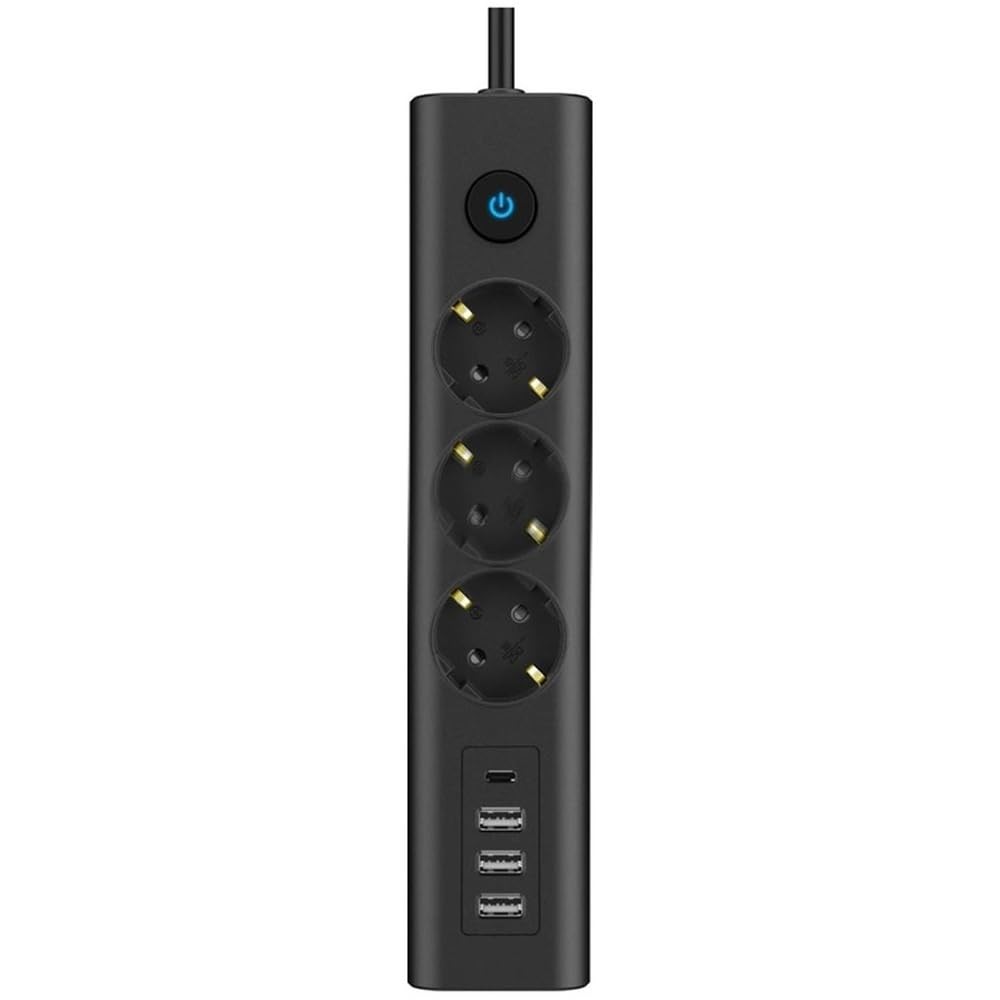 The Wlue 3'lü Akım Korumalı Priz Çoğaltıcı 1.5 Metre Uzatma Kablosu 3xUSB 3.4A 1xType-C