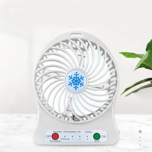 The Wlue Şarjlı Mini USB Vantilatör / 3 Kademeli Masaüstü Mini Fan/Taşınabilir