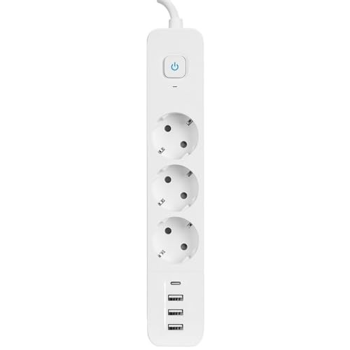 The Wlue 3'lü Akım Korumalı Priz Çoğaltıcı 1.5 Metre Uzatma Kablosu 3xUSB 3.4A 1xType-C