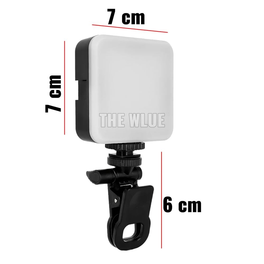The Wlue 100 LED Selfie Video Kamera Işığı, Tripod Uyumlu, 3500-6500 Kelvin, Şarjlı, Mandallı, Dimmer Ayarlı