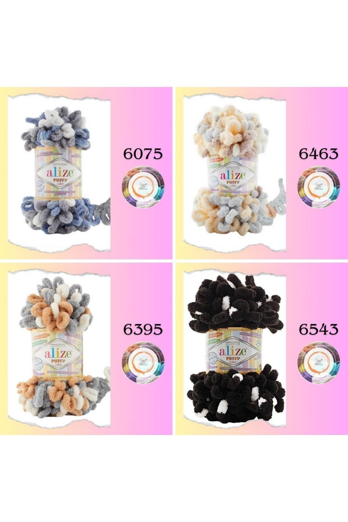 Puffy Color El Örgü Ipliği (TEKLİ) - 100 Gr. 9mt. Parmak Ipi, Battaniye Ipi
