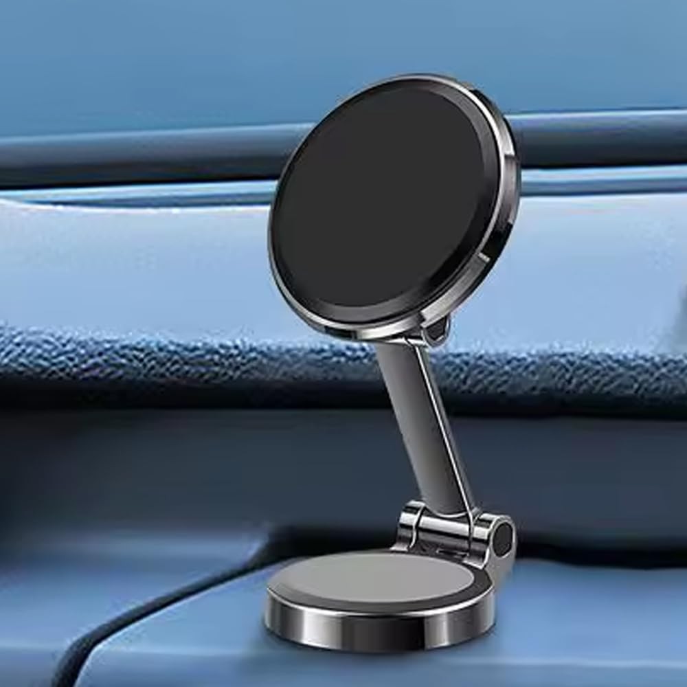 The Wlue Manyetik Araç Telefon Tutucu, 360° Dönebilir Taban, Torpido Üstü Montaj, Yapışkanlı, Katlanabilir