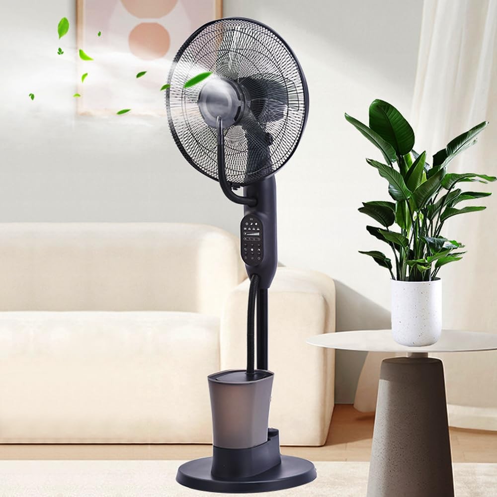 The Wlue Uzaktan Kumandalı Buharlı Vantilatör, 3 Hız Seçeneği, 3L Su Haznesi, 75W, 75° Salınım, Siyah