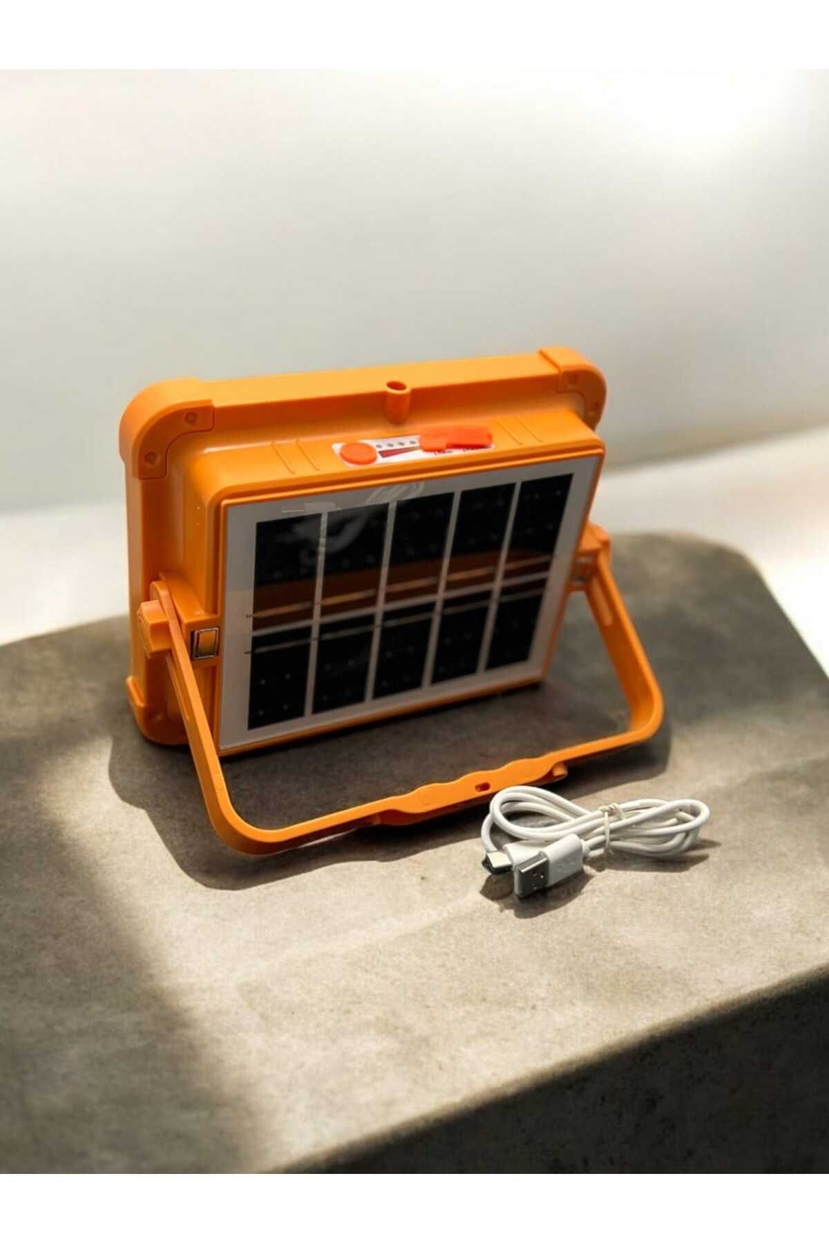 400w 6400k Taşınabilir Şarjlı Solar Projektör Yl71-0409-s Solar Panel, Ip66 Su Geçirmez