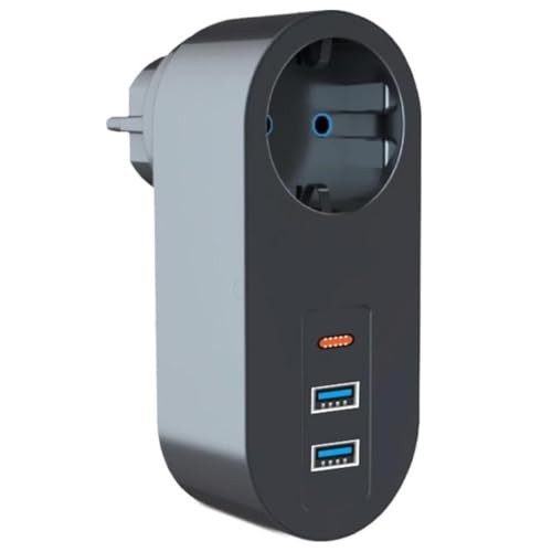 The Wlue Tekli Akım Korumalı Duvar Prizi, 2xUSB 2.1A, 1xType-C, Isıya Dayanıklı