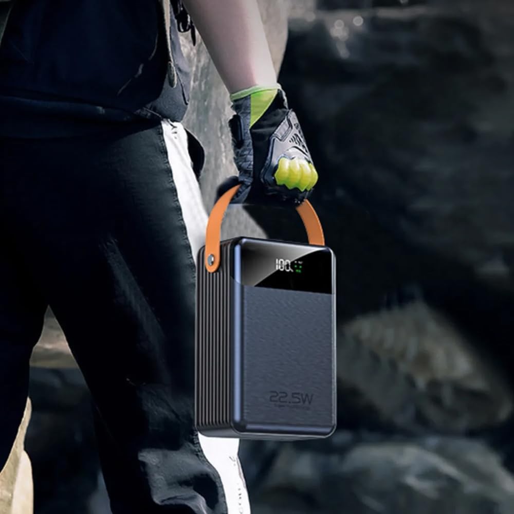 The Wlue 80.000 Mah Powerbank Dijital Göstergeli / 22.5W Hızlı Şarj/Işıklı/Taşınabilir Kamp Şarj Bataryası