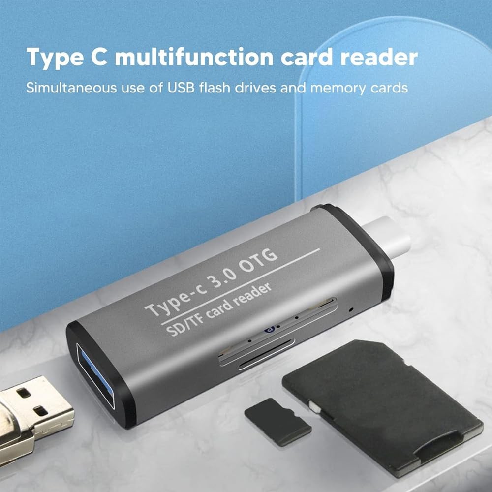 The Wlue Type-C to USB 3.0 TF SD Kart Okuyucu USB Type-C OTG Adaptör Çevirici