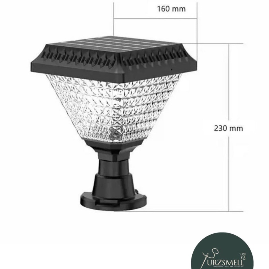 30 W Solar Kare Set Üstü Bahçe Aydınlatma Armatürü - Beyaz Işık (6500K) - Ip65