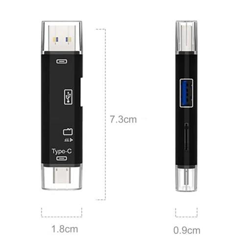 The Wlue 5'i 1 Arada Kart Okuyucu, USB 2.0, Type-C, Micro USB, Micro SD/TF Kart Adaptörü