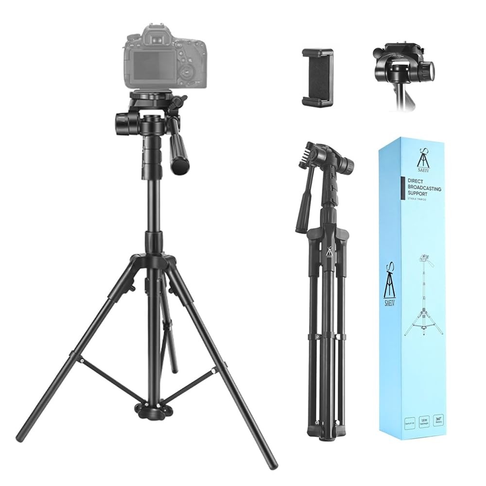The Wlue Profesyonel 3 Yollu Alüminyum Tripod, 190 cm, Ring Light, Kamera ve Selfie Uyumlu