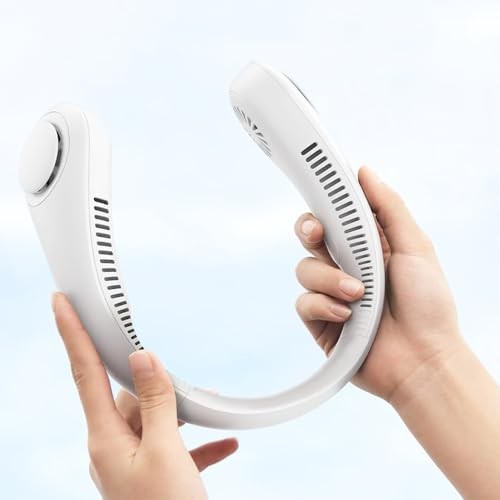 The Wlue Şarjlı Askılı Boyun Fanı / 3 Kademeli Hız Ayarı Vantilatör / 360° Hava Akışlı Fan Soğutma