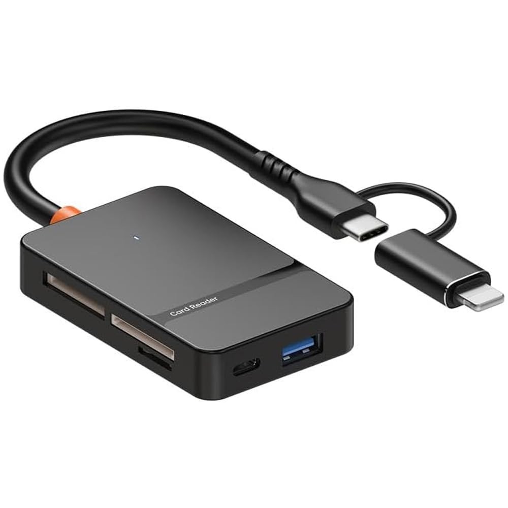 The Wlue 8in1 Multi Girişli Çevirici Adaptör Lightning/Type-C To USB A/SD/TF/MS/Macbook Uyumlu