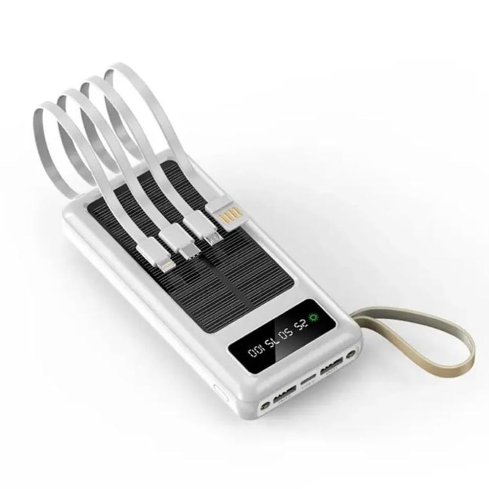 The Wlue 20.000 mAh Powerbank/Solar Güneş Enerjili/Işıklı/Dijital Göstergeli