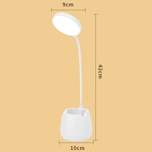 The Wlue Şarjlı Dokunmatik Kalemlikli 24 Led Masa Lambası Ders Çalışma Okuma Işığı 3 Renk Tonu Dimmer Ayarlı