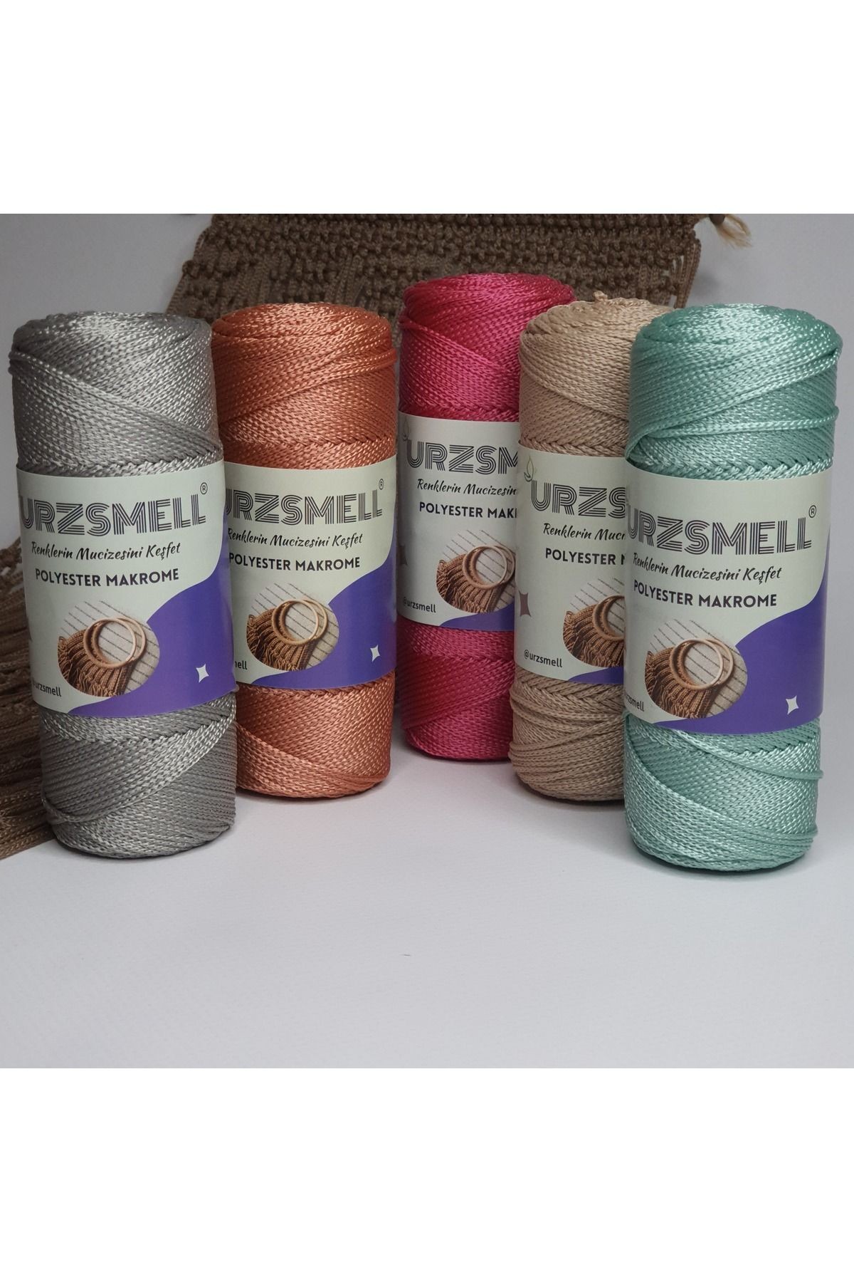 Polyester Makrome 100gr, 140mt, 3 No. Supla, Çanta Ve Aksesuar Ipliği