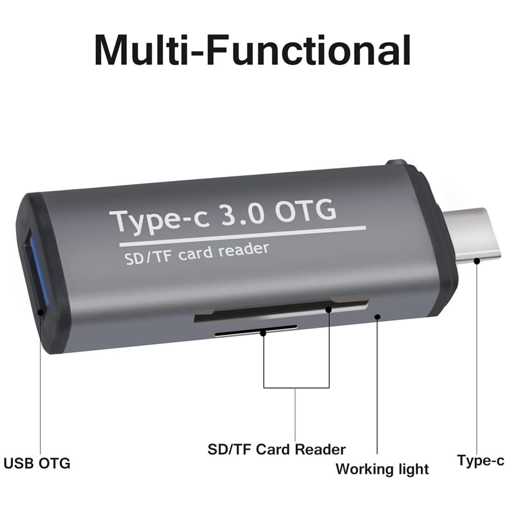 The Wlue Type-C to USB 3.0 TF SD Kart Okuyucu USB Type-C OTG Adaptör Çevirici