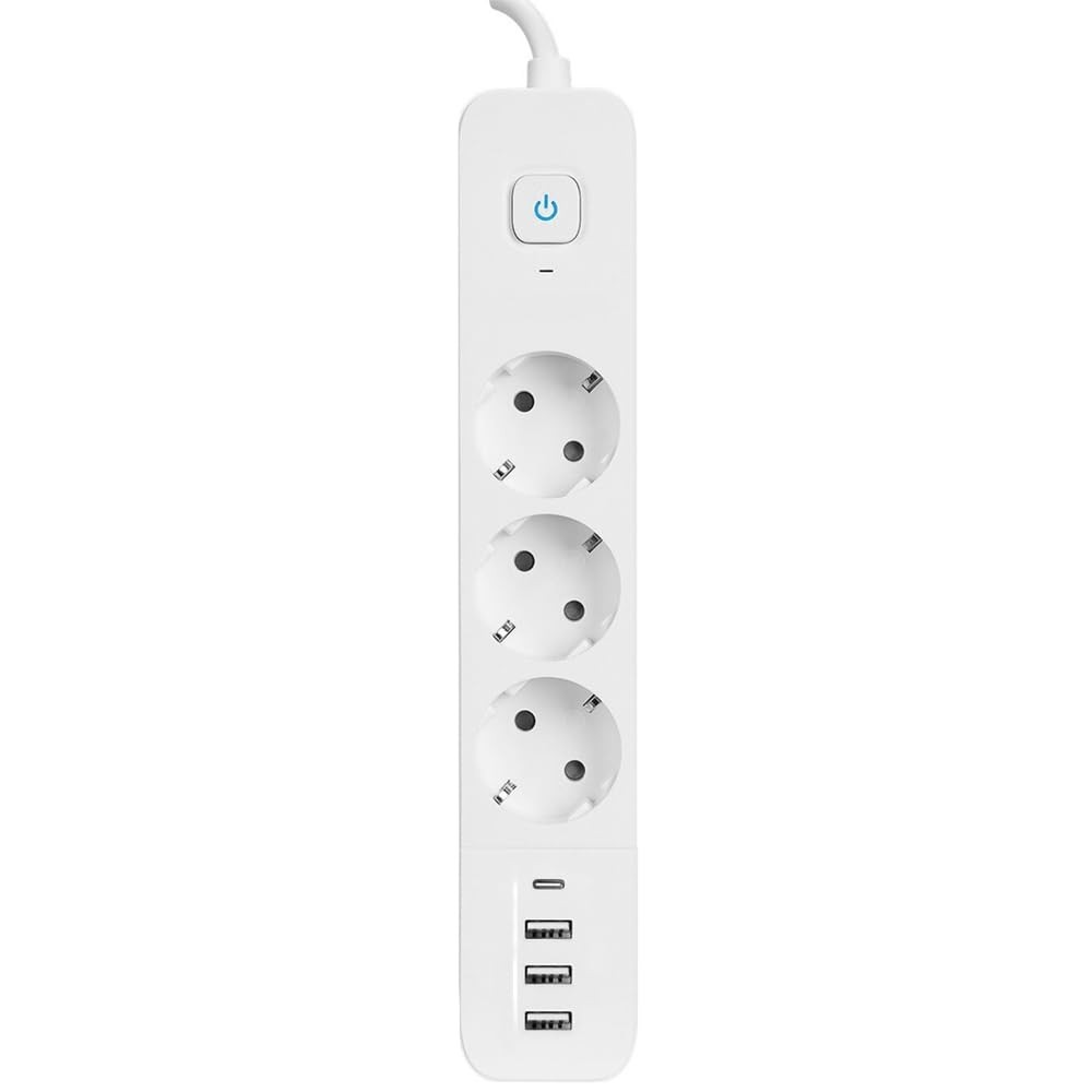 The Wlue 3'lü Akım Korumalı Priz Çoğaltıcı 1.5 Metre Uzatma Kablosu 3xUSB 3.4A 1xType-C