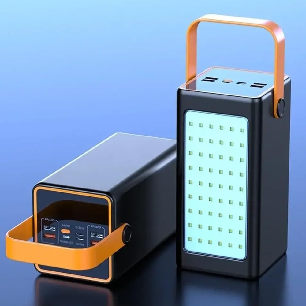 The Wlue 70000 mAh Powerbank LED Aydınlatmalı Taşınabilir Şarj Cihazı, 22.5W PD Hızlı Şarj, Dijital Gösterge, Kamp için