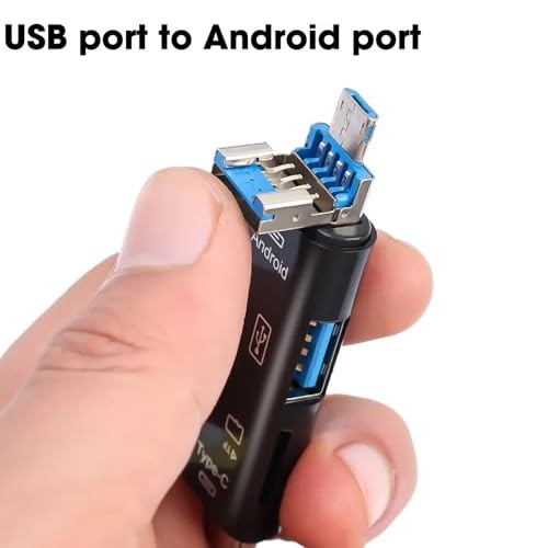 The Wlue 5'i 1 Arada Kart Okuyucu, USB 2.0, Type-C, Micro USB, Micro SD/TF Kart Adaptörü