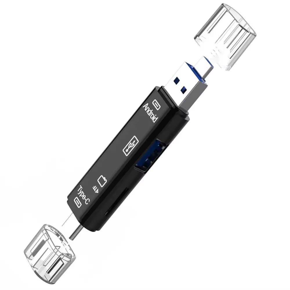 The Wlue 5'i 1 Arada Kart Okuyucu, USB 2.0, Type-C, Micro USB, Micro SD/TF Kart Adaptörü