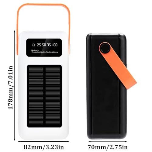 The Wlue Solar Powerbank, 50000 mAh, LCD Ekranlı, Işıklı, Hızlı Şarj, Kamp için